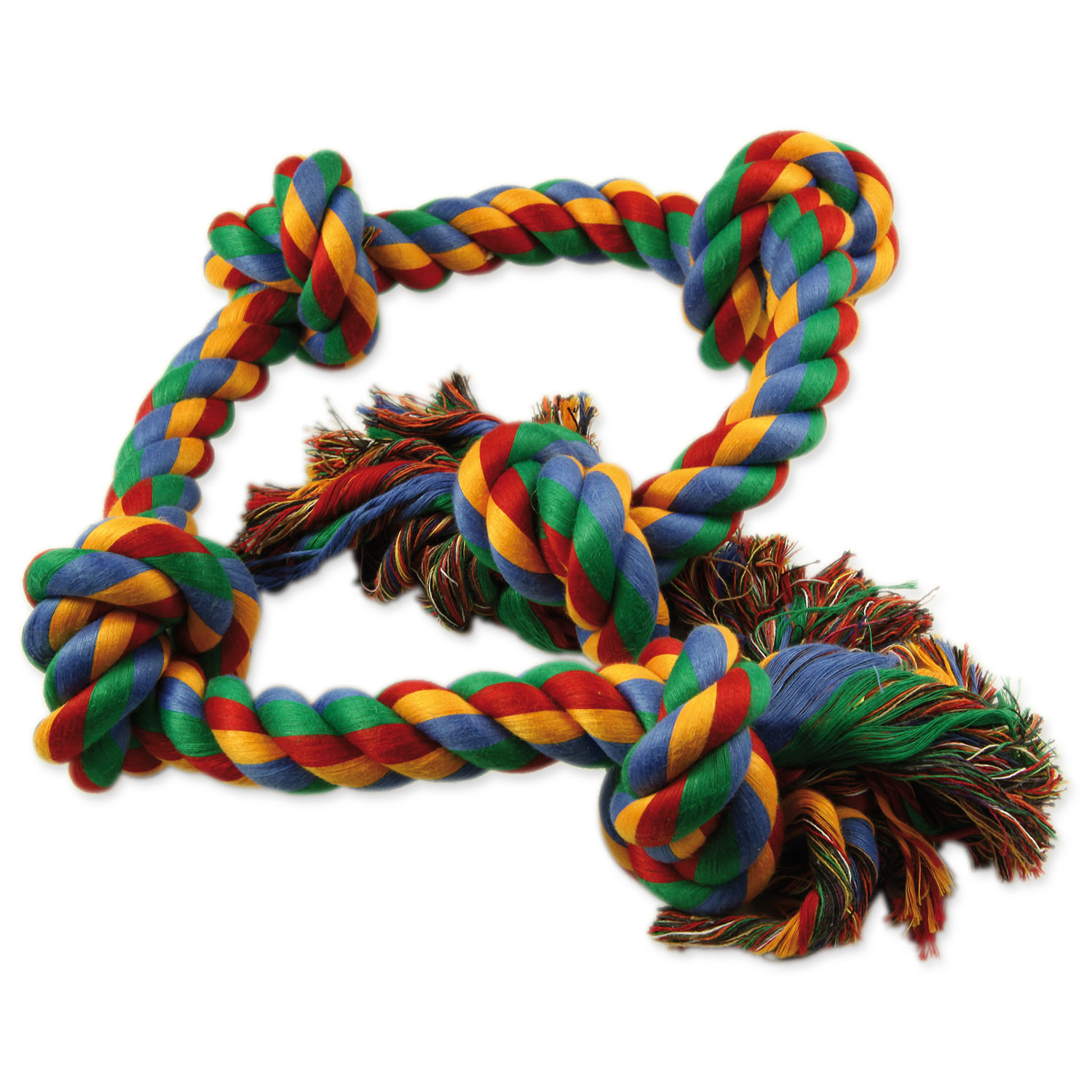 Uzel DOG FANTASY bavlněný barevný 5 knotů 95 cm, 1 ks