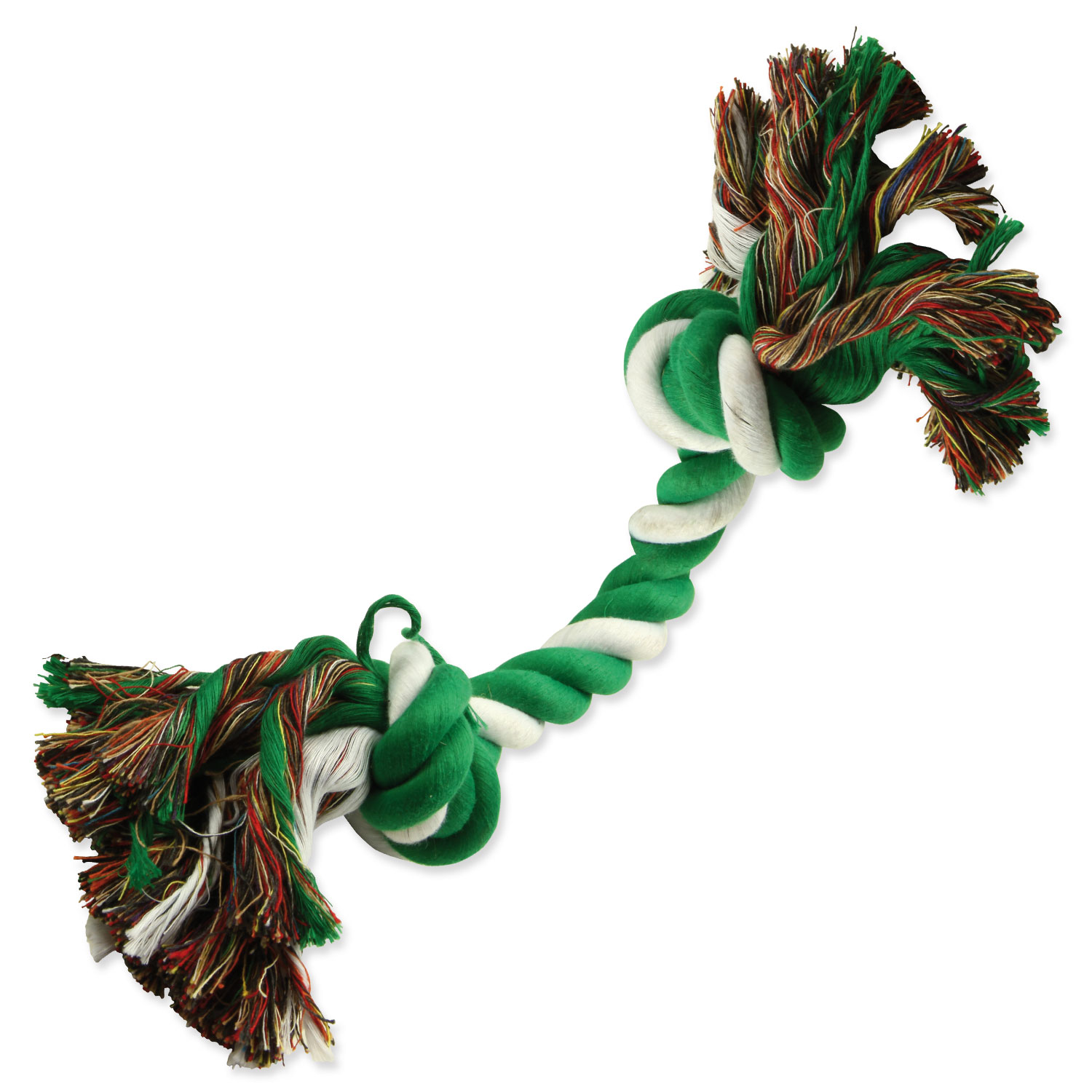 Uzel DOG FANTASY bavlněný zeleno-bílý 2 knoty 20 cm, 1 ks