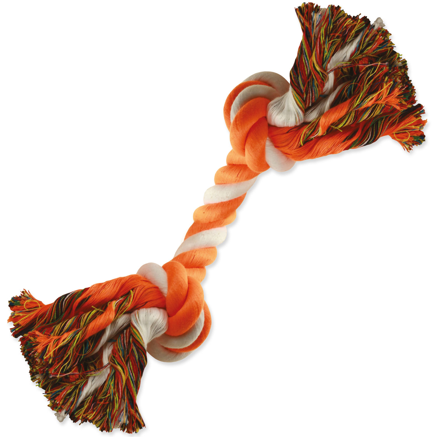 Uzel DOG FANTASY bavlněný oranžovo-bílý 2 knoty 20 cm, 1 ks