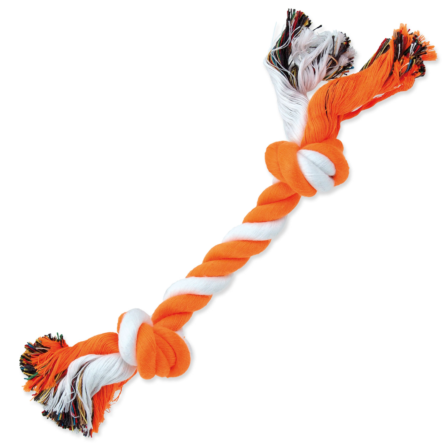 Uzel DOG FANTASY bavlněný oranžovo-bílý 2 knoty 25 cm, 1 ks