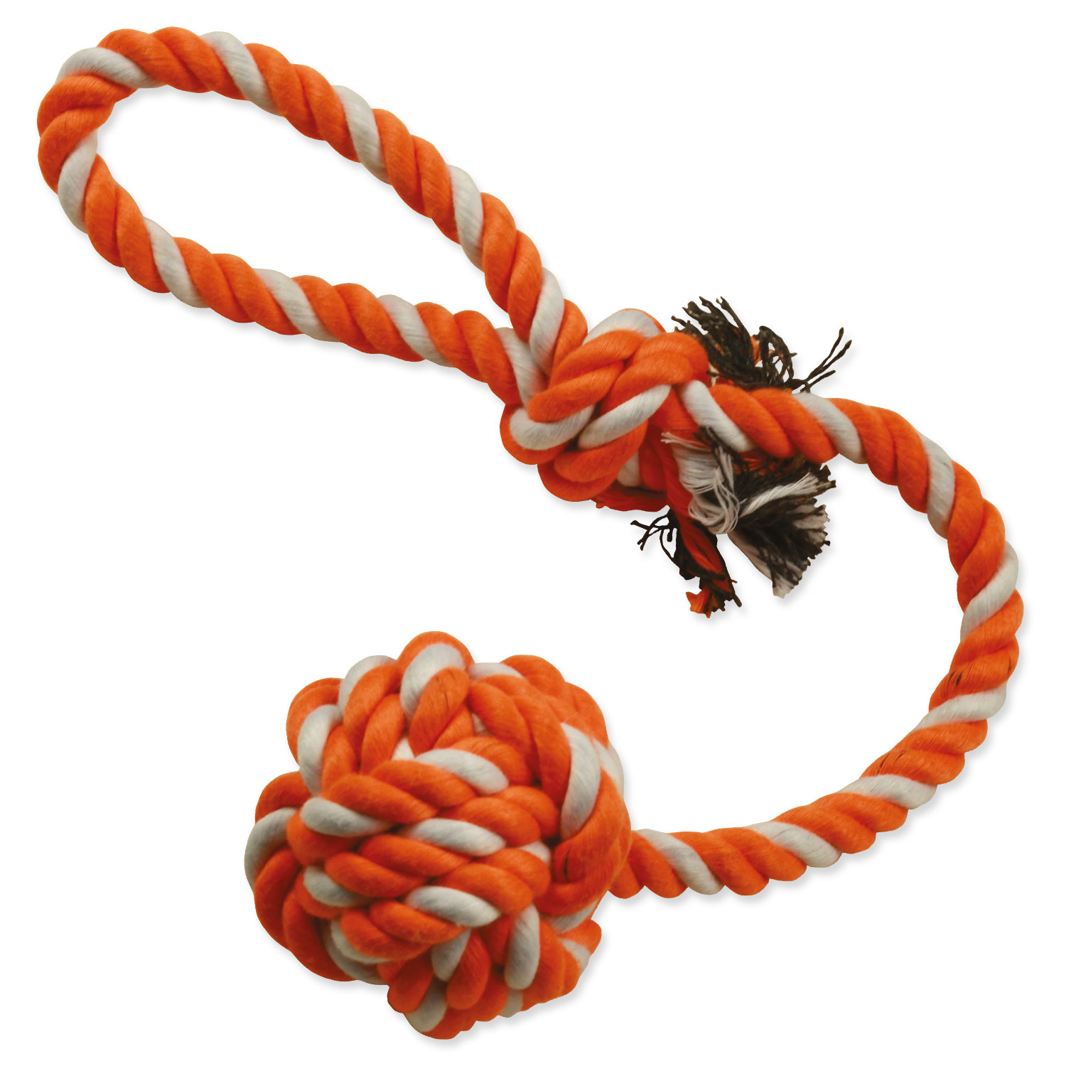 Přetahovadlo DOG FANTASY házecí oranžovo-bílé, 45 cm
