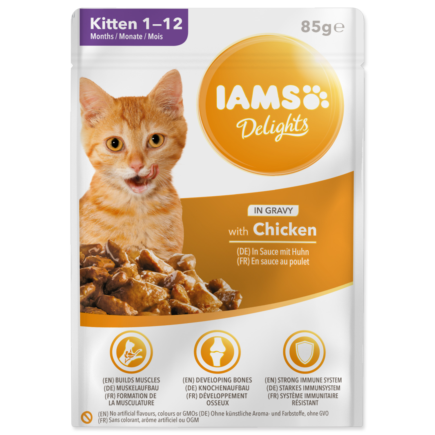 Kapsička IAMS Kitten Delights Chicken in Gravy, 85 g