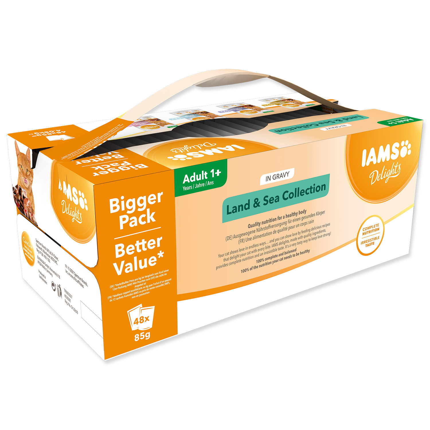 Kapsičky IAMS Cat výběr z mořských a suchozemských mas v omáčce multipack, 4080 g