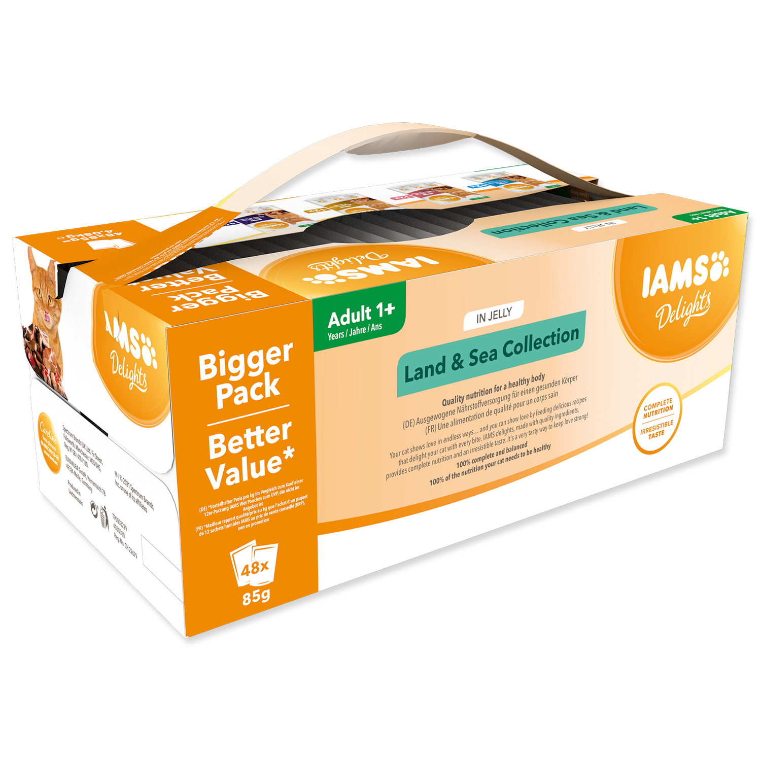 Kapsičky IAMS Cat výběr z mořských a suchozemských mas v želé multipack, 4080 g