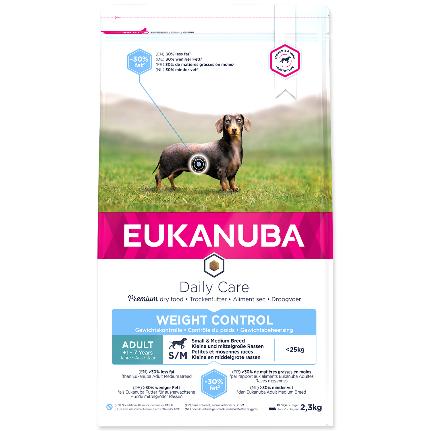 EUKANUBA Daily Care Adult Small & Medium Breed Weight Control 2,3 kg