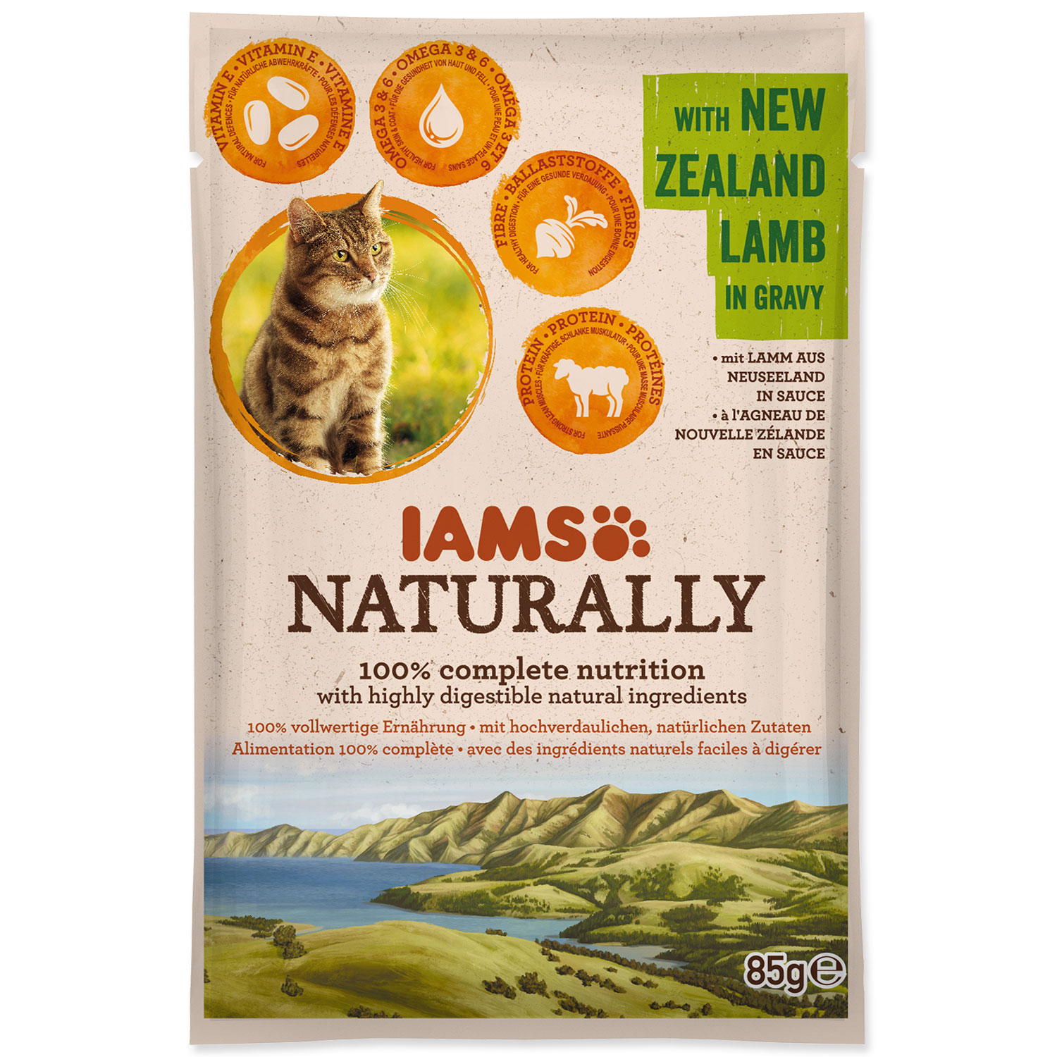 Kapsička IAMS Cat Naturally with New Zealand Lamb in Gravy, 85 g