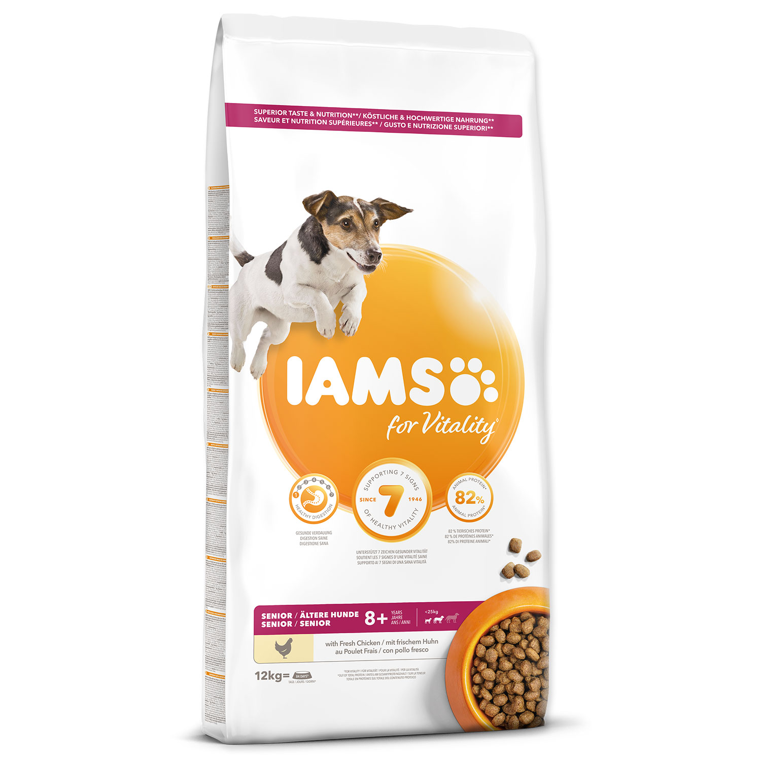 IAMS Dog Senior Small & Medium Chicken, 12 kg