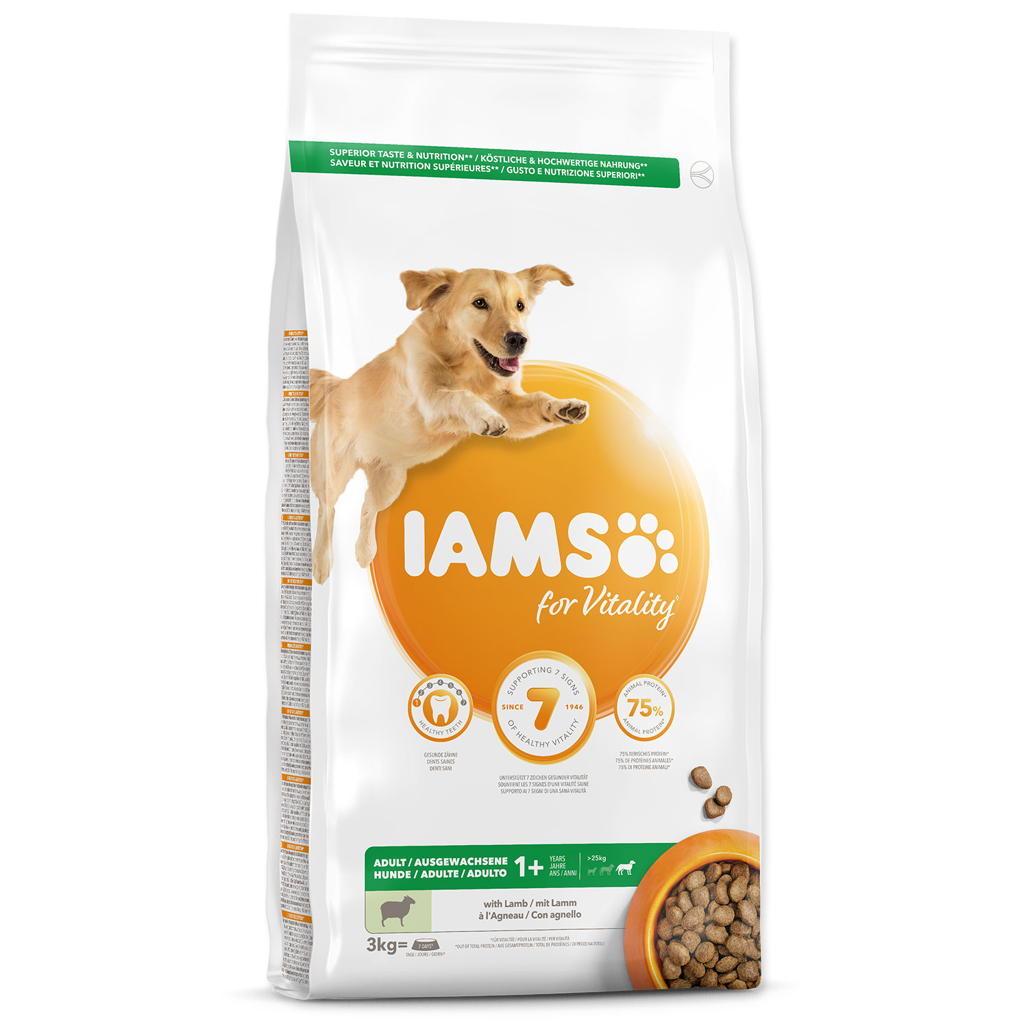 IAMS Dog Adult Large Lamb, 3 kg