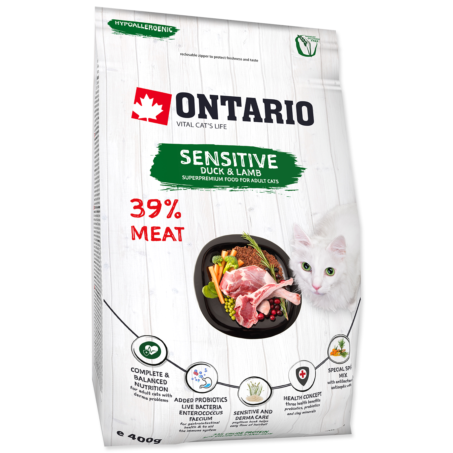 ONTARIO Cat Sensitive / Derma 400g