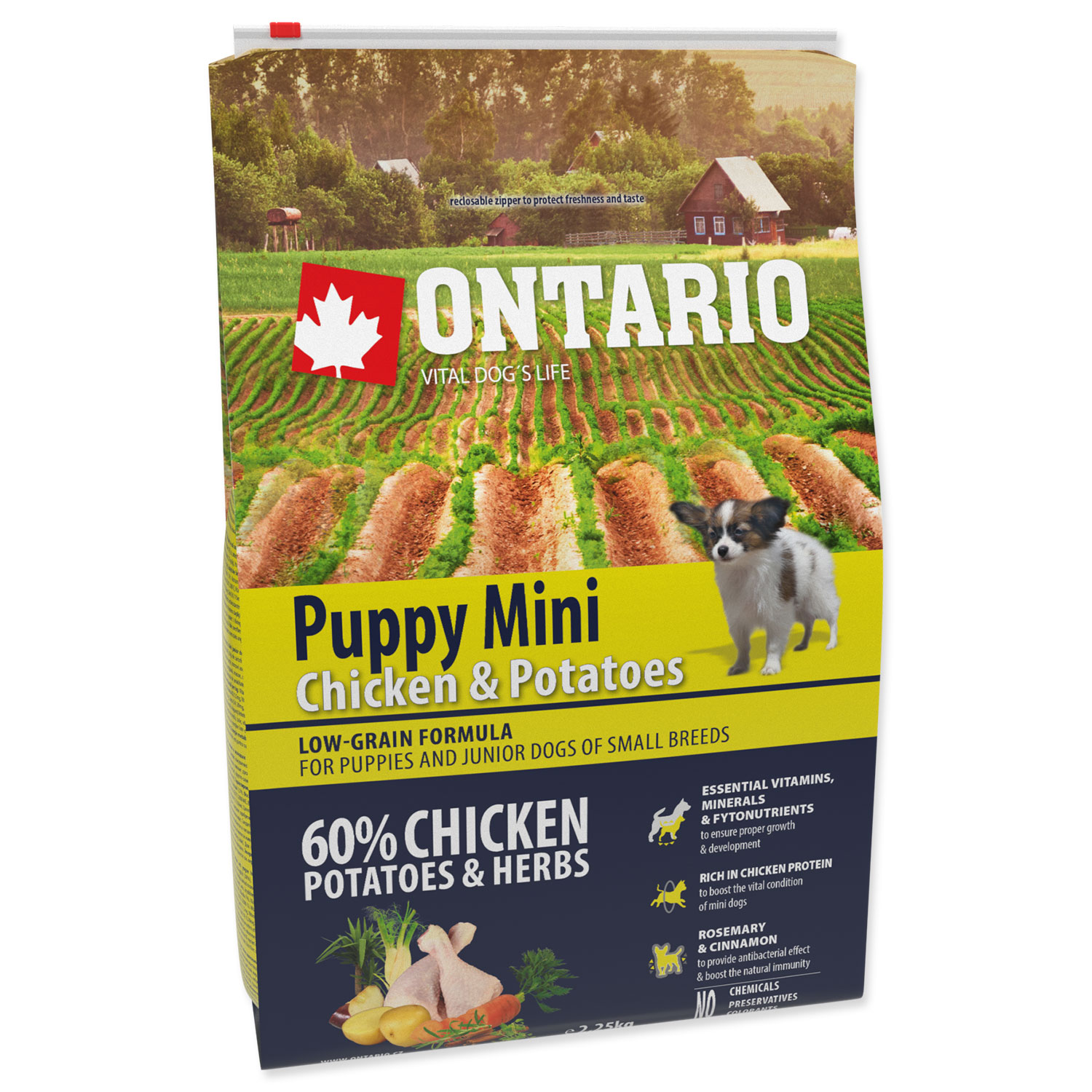 ONTARIO Puppy Mini Chicken & Potatoes & Herbs, 2,25 kg