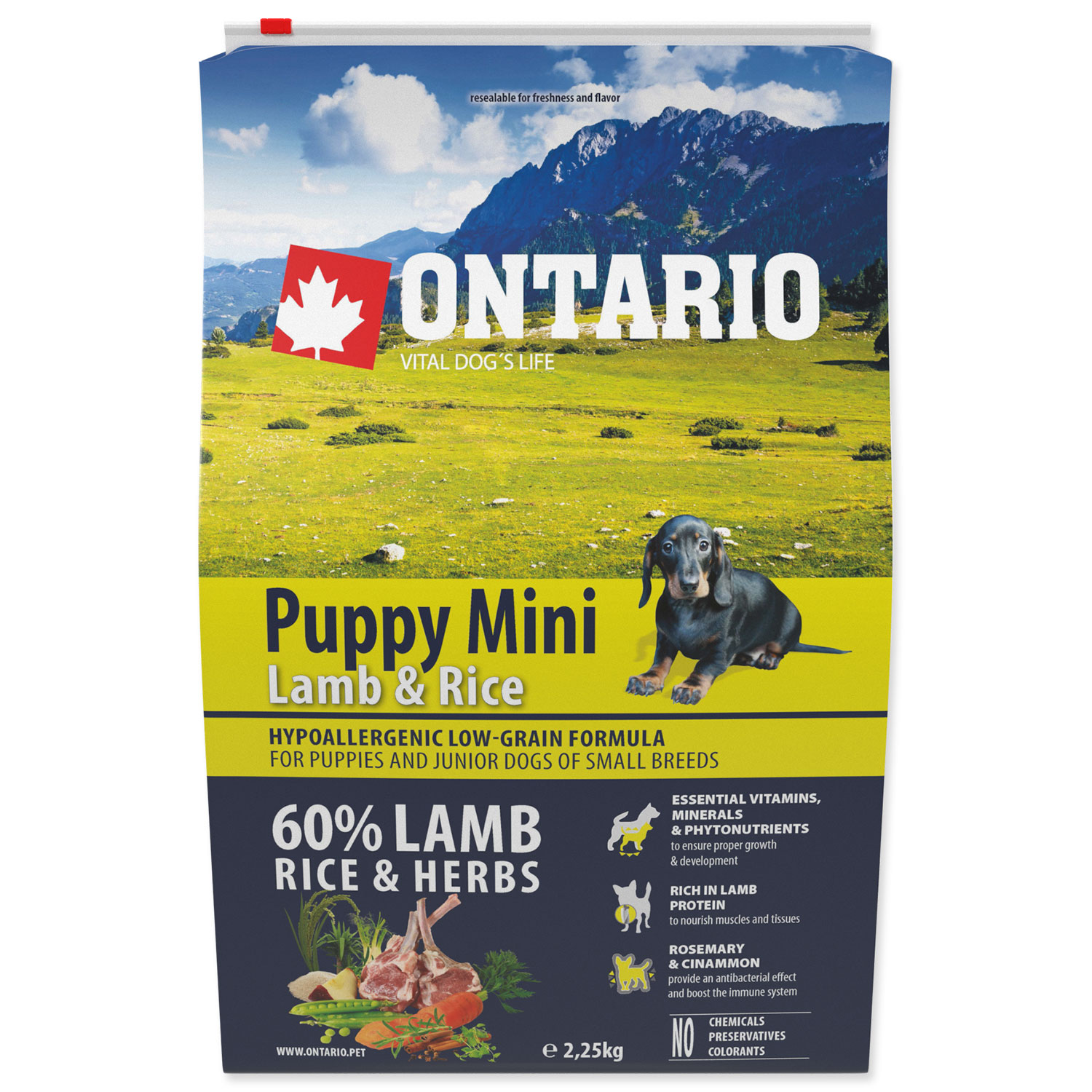 ONTARIO Puppy Mini Lamb & Rice, 2,25 kg