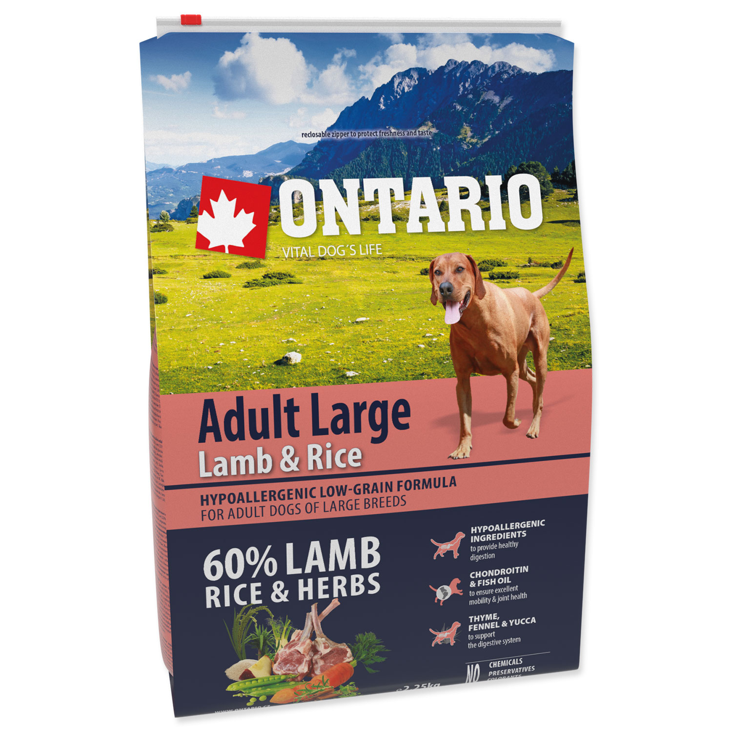 ONTARIO Dog Adult Large Chicken & Potatoes & Herbs 2,25 kg