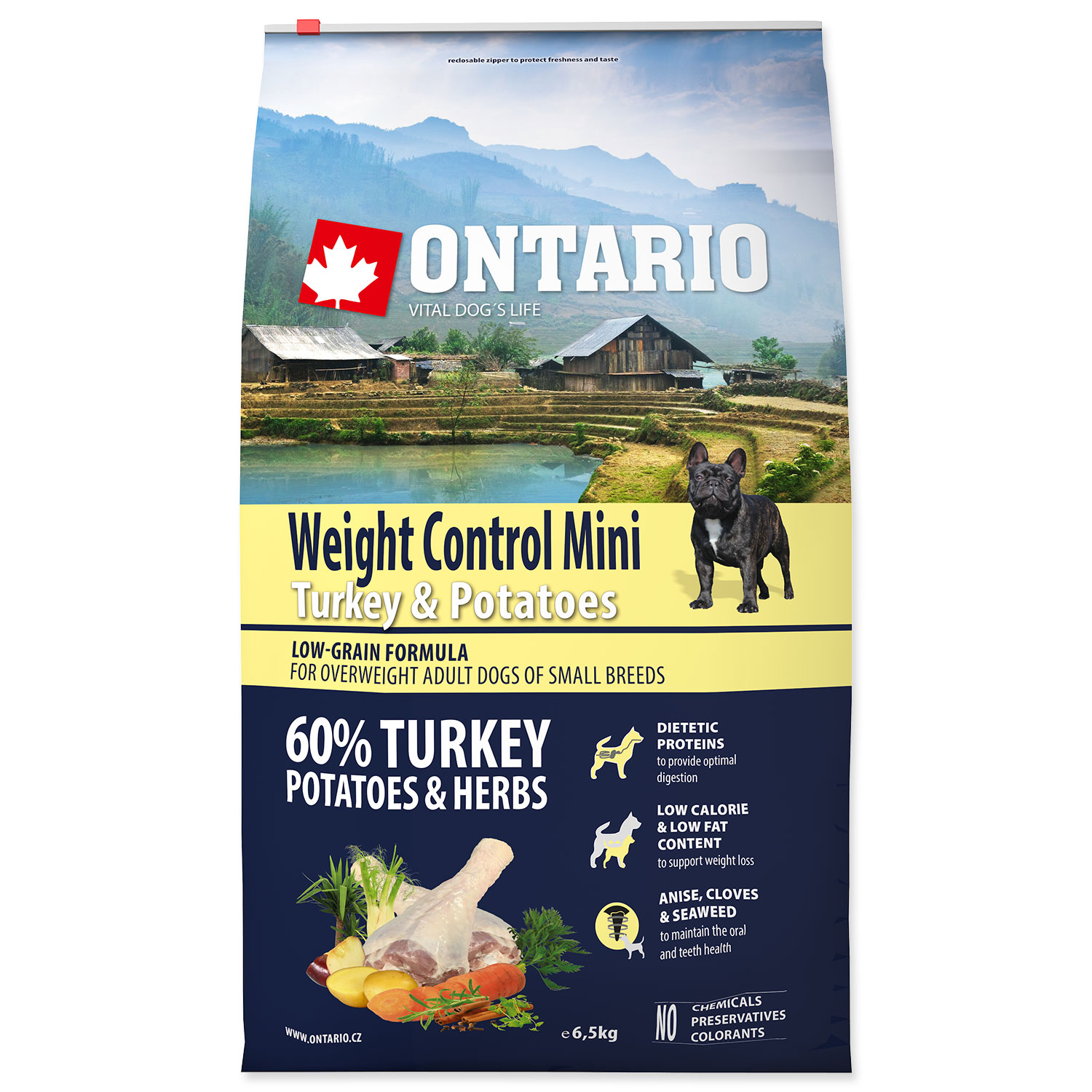 ONTARIO Dog Mini Weight Control Turkey & Potatoes 6.5 kg