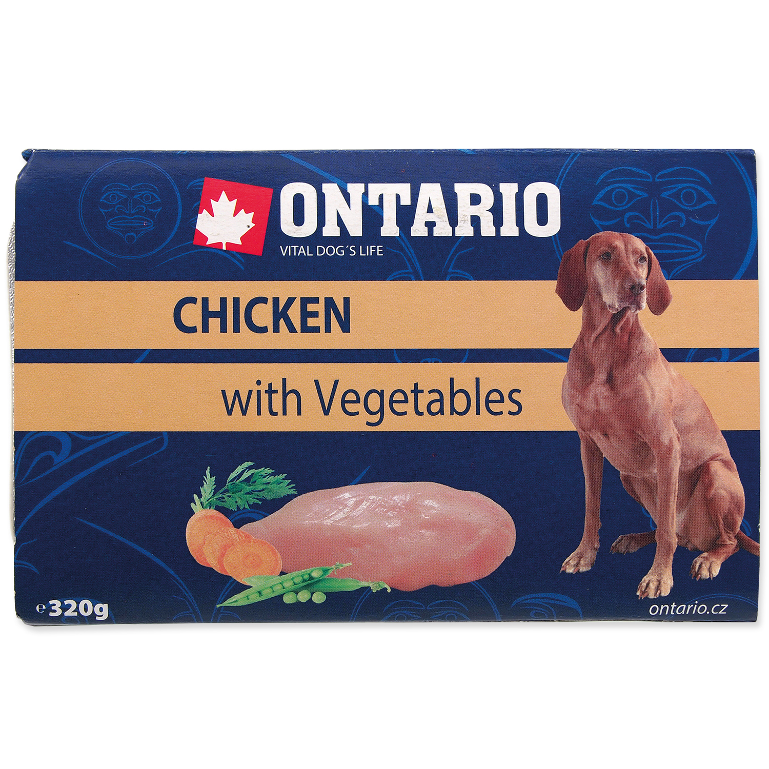 Vanička ONTARIO Dog Chicken with Vegetable, 320 g