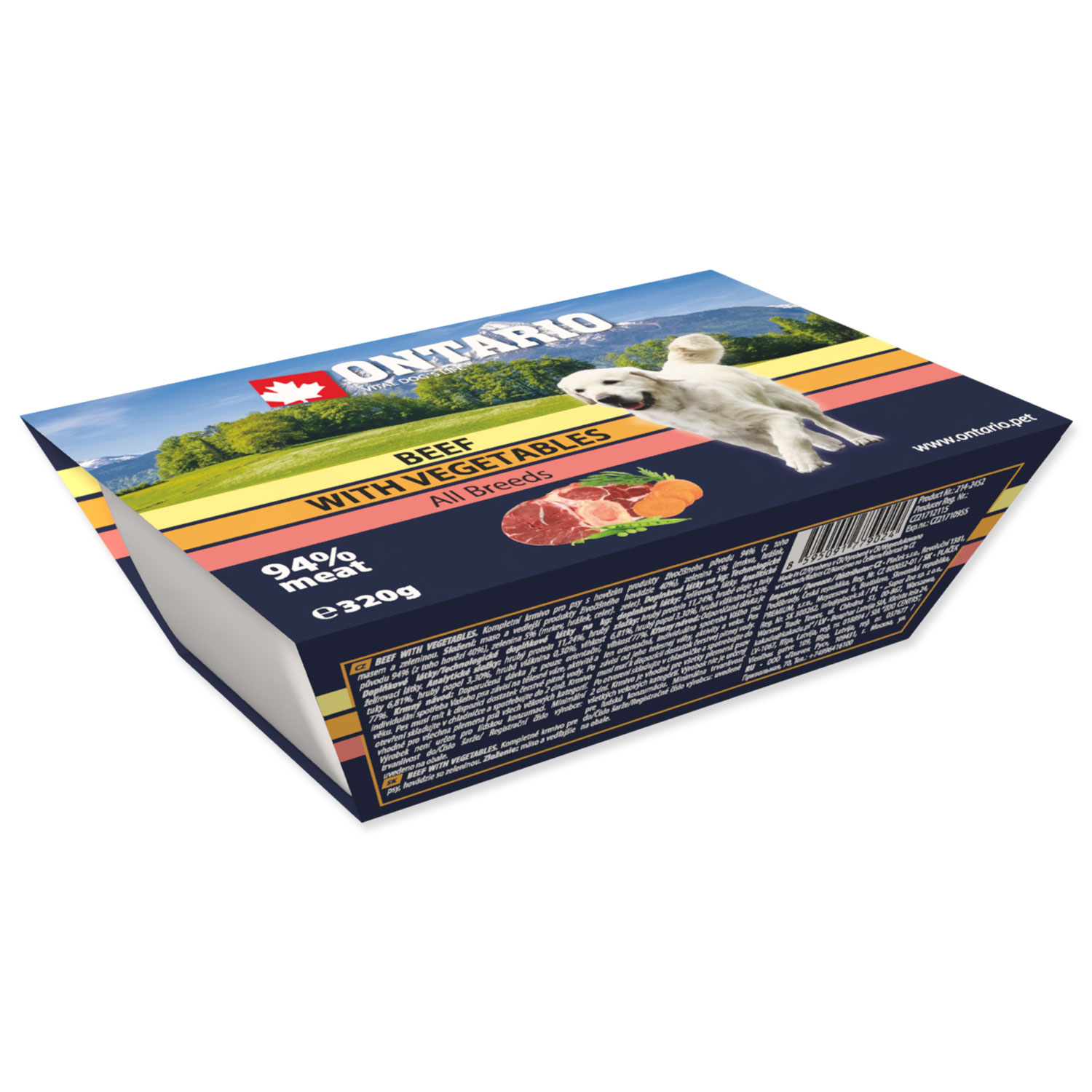 Vanička ONTARIO Dog Beef with Vegetable, 320 g