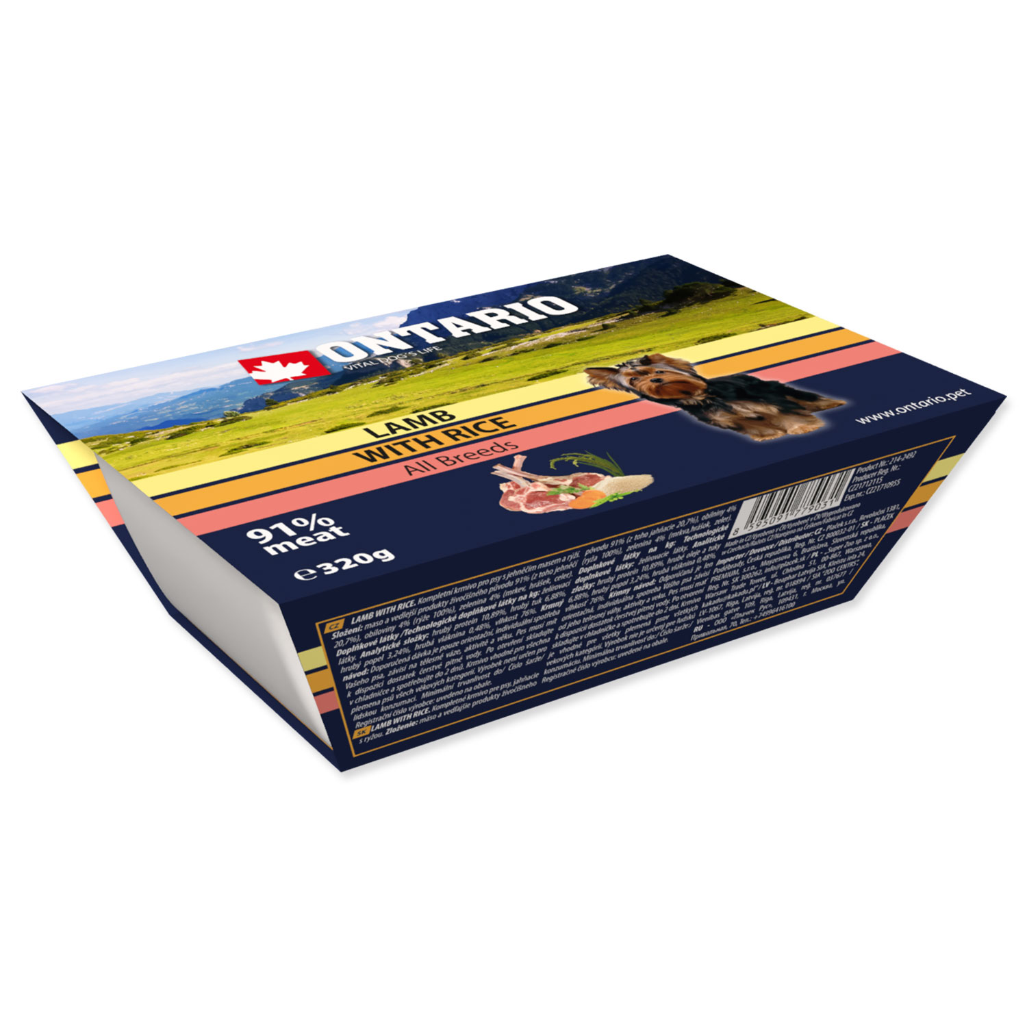 Vanička ONTARIO Dog Lamb with Rice, 320 g