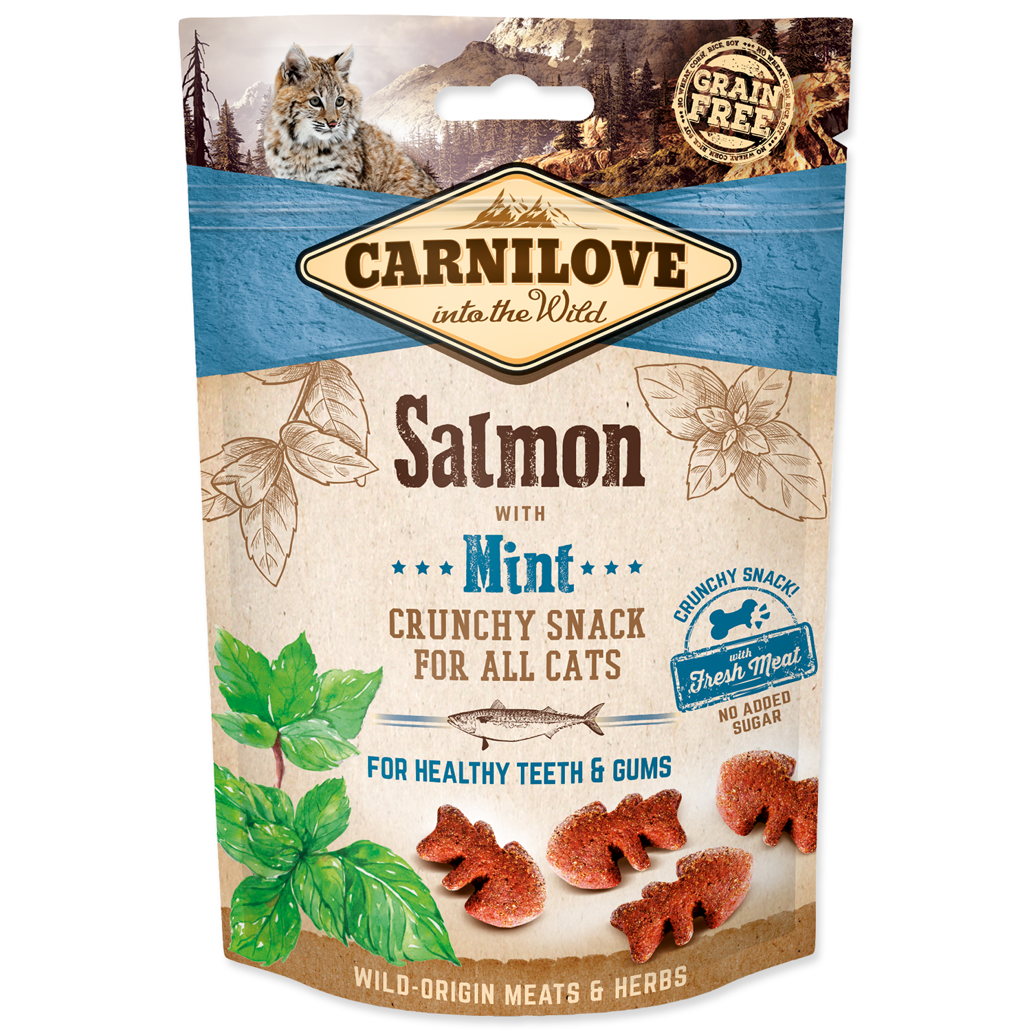 CARNILOVE Cat Crunchy Snack Salmon with Mint with fresh meat, 50 g