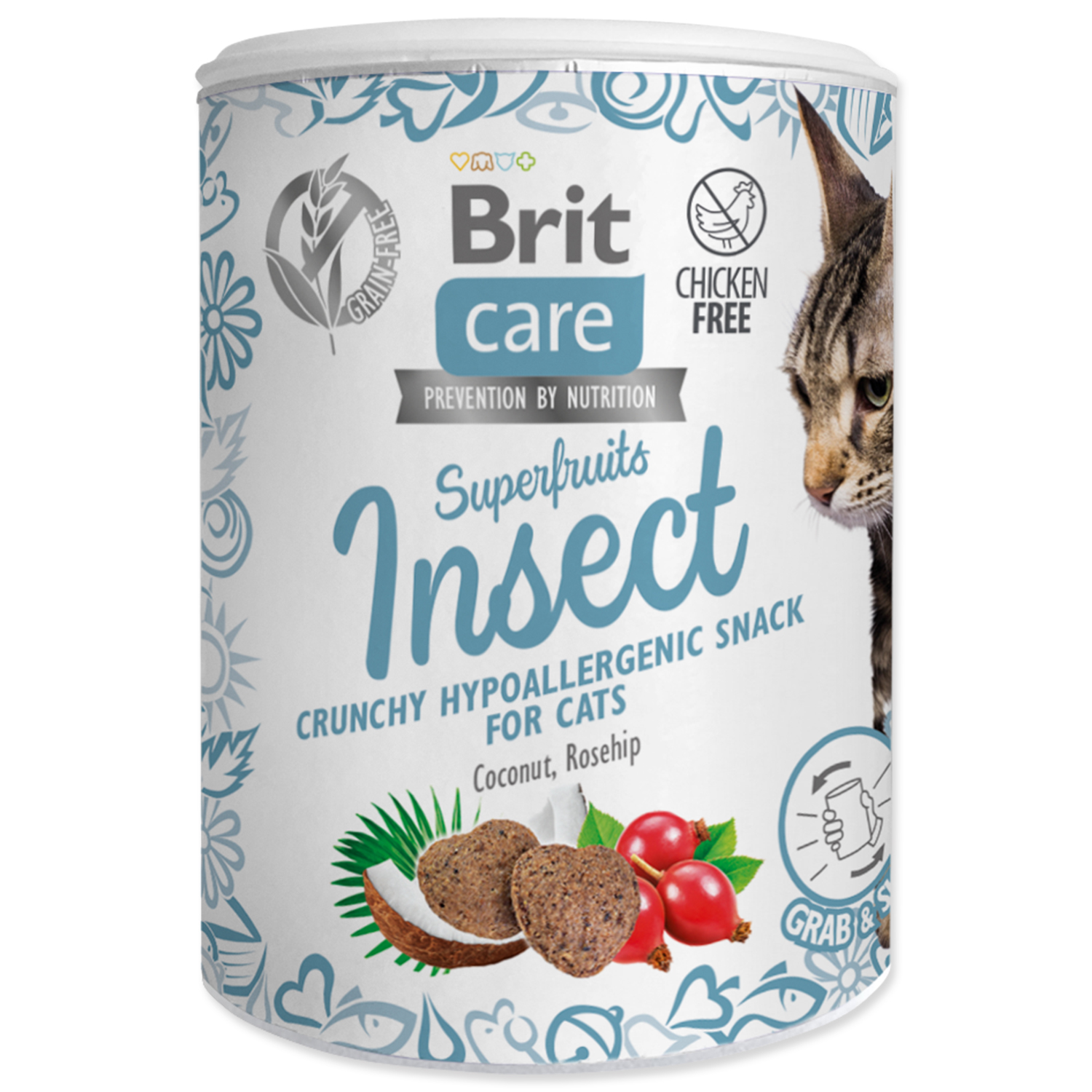 BRIT Care Cat Snack Superfruits Insect with Coconut Oil and Rosehips, 100 g