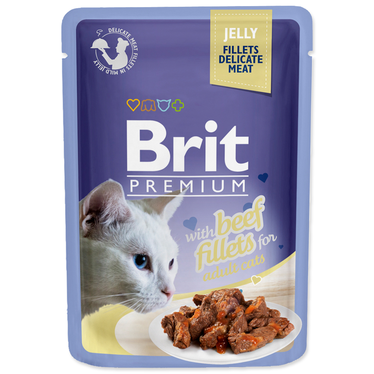 Kapsička BRIT Premium Cat Delicate Fillets in Jelly with Beef