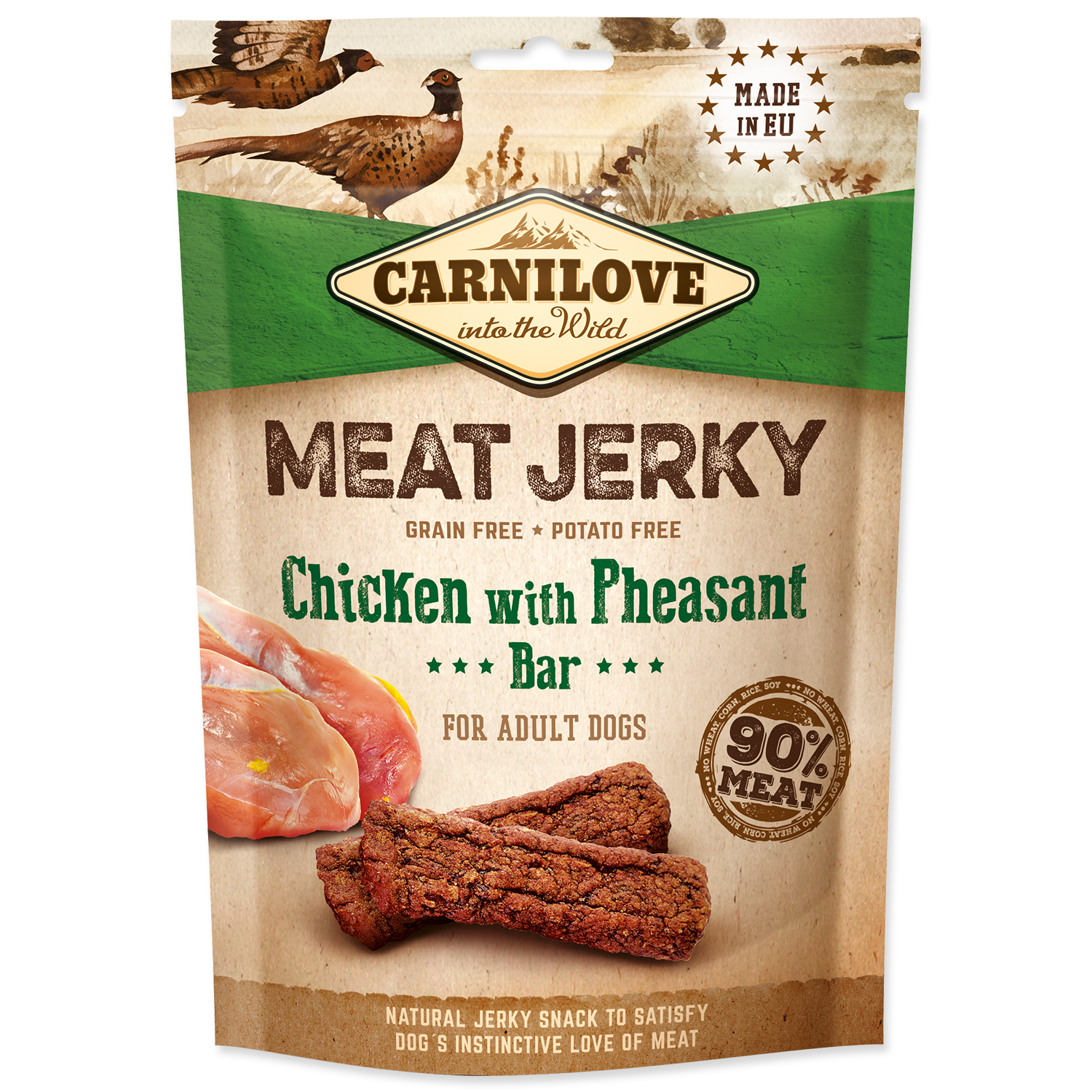 CARNILOVE Jerky Snack Chicken with Pheasant Bar, 100 g