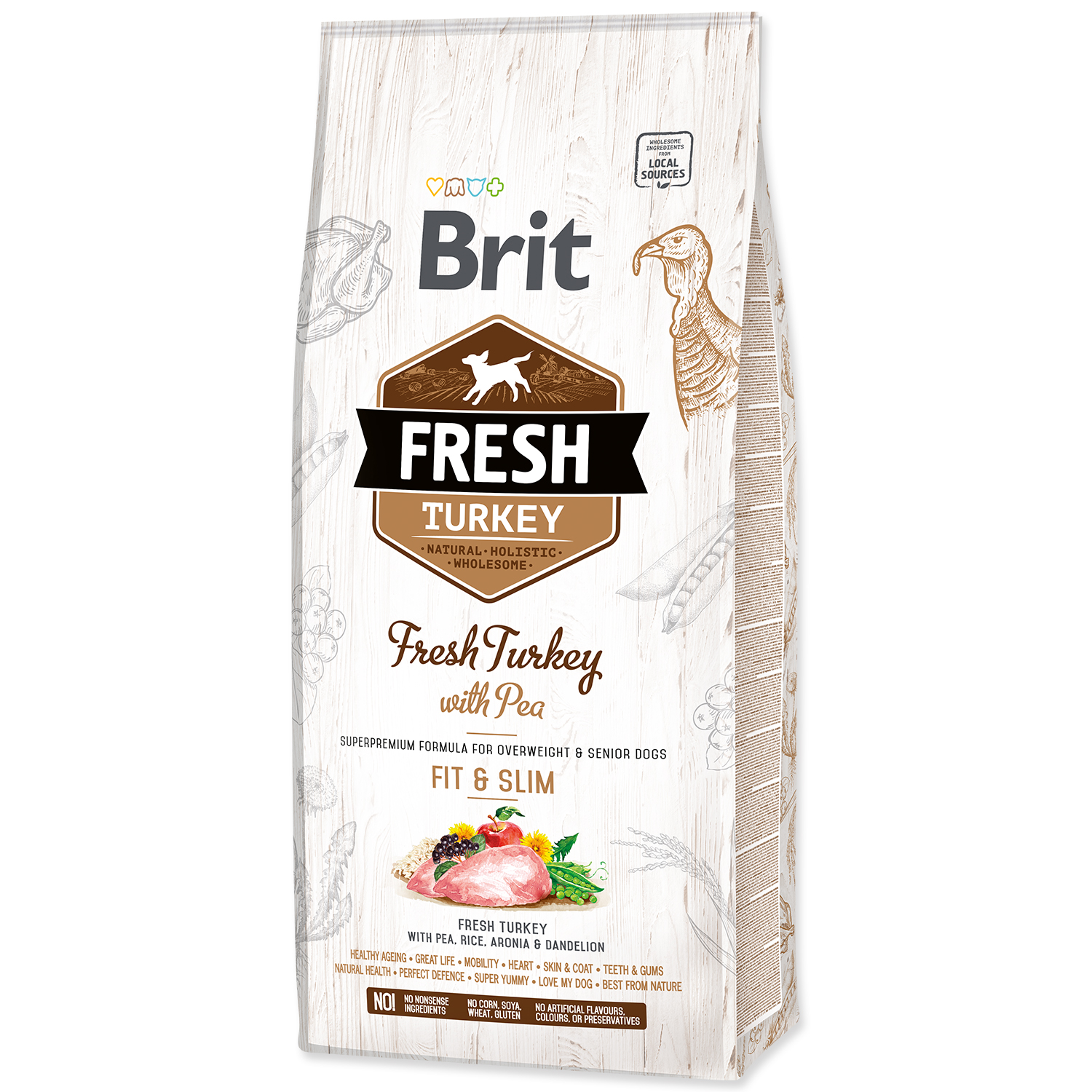 BRIT Fresh Turkey with Pea Light Fit & Slim, 12 kg