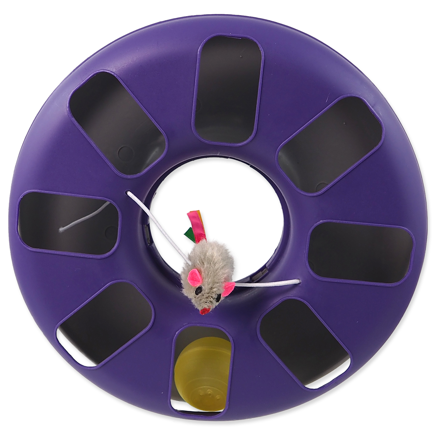 Hračka MAGIC CAT koulodráha kruh s myškou - fialovo-šedá, 25 cm