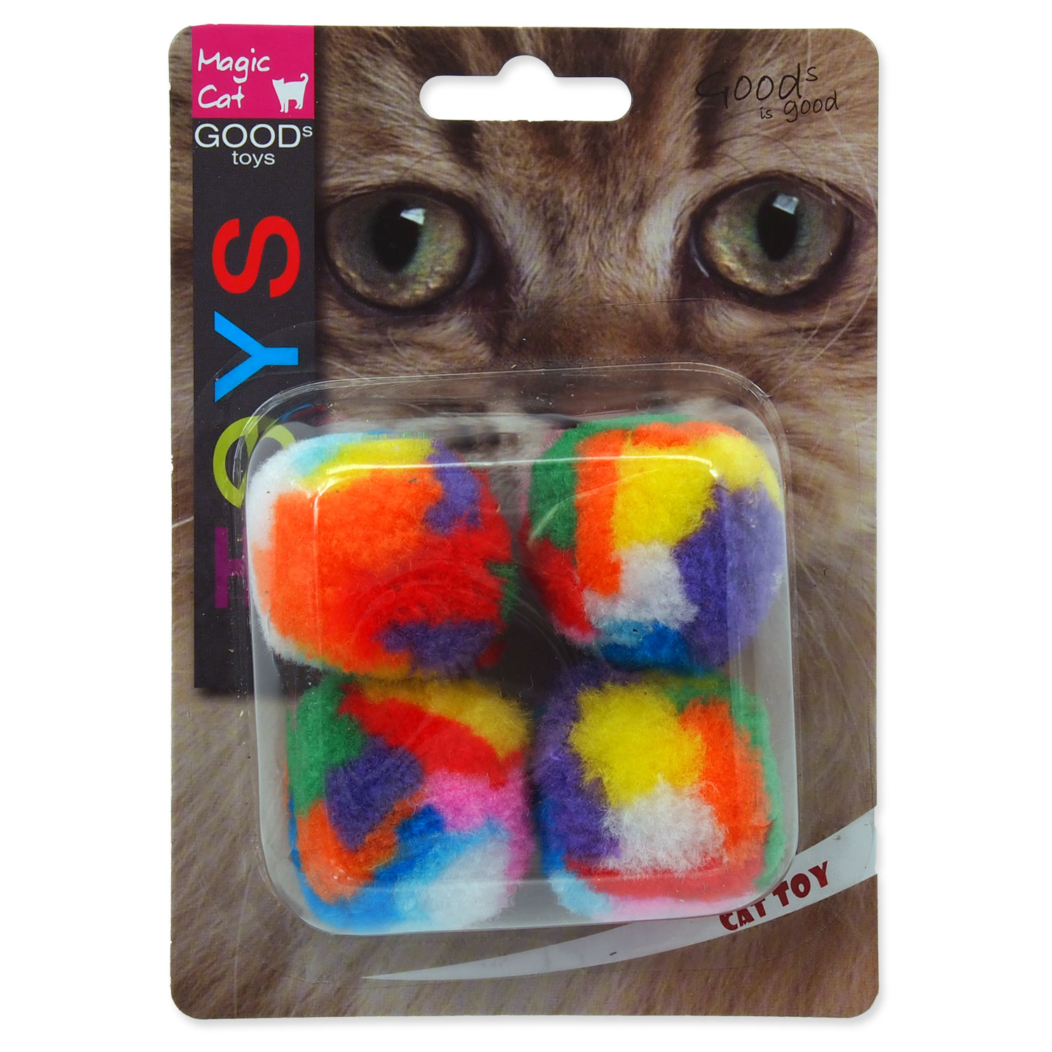 Hračka MAGIC CAT míček plyšový 3,75 cm 4ks