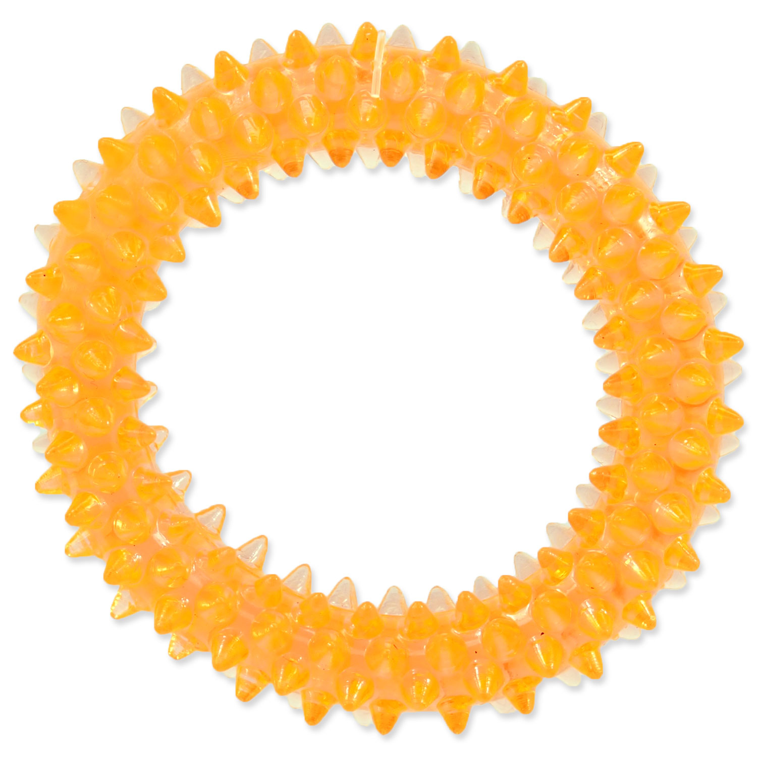 Hračka DOG FANTASY kroužek vroubkovaný oranžový 7 cm, 1 ks