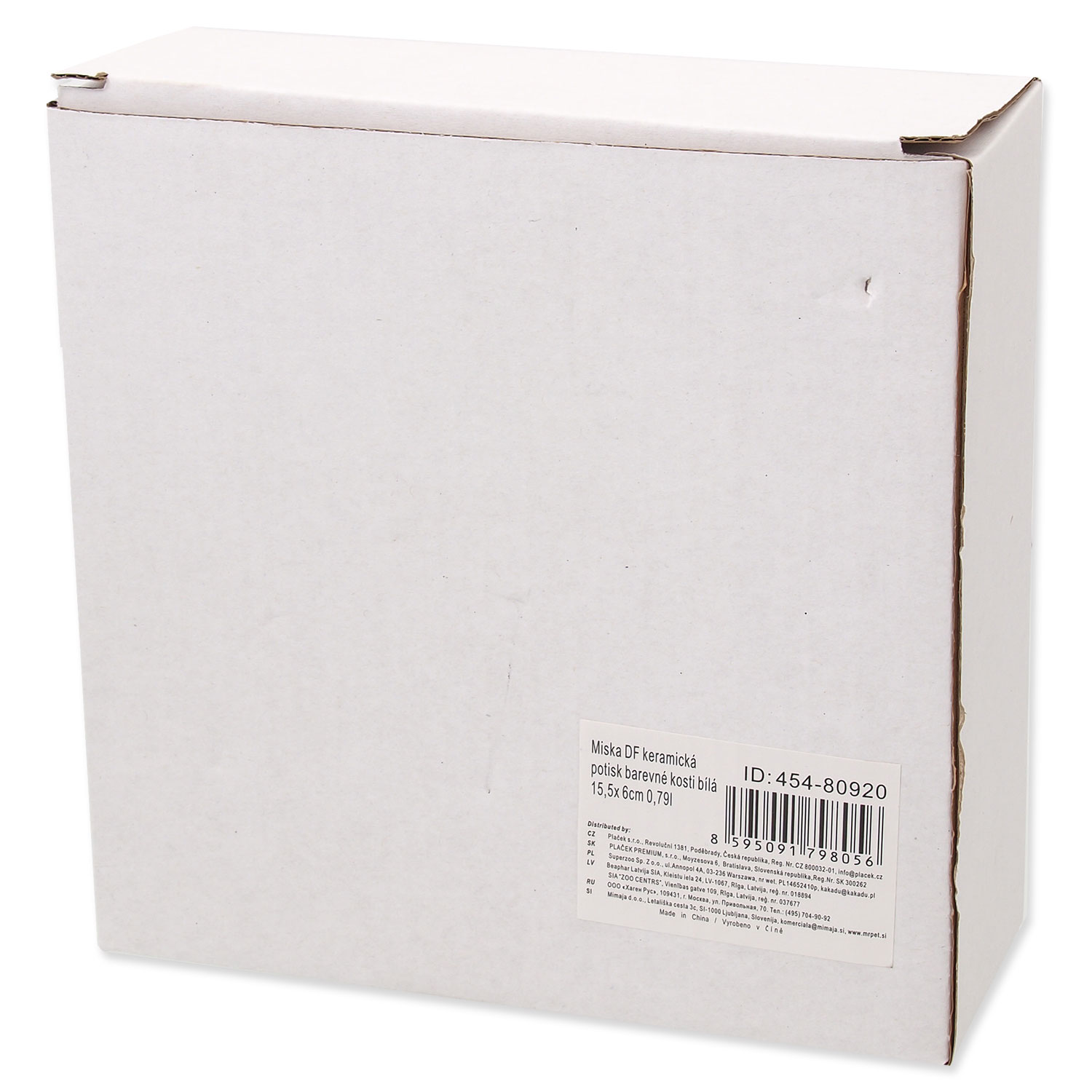Miska DOG FANTASY keramická potisk barevné kosti bílá 15,5 cm (0,79l)