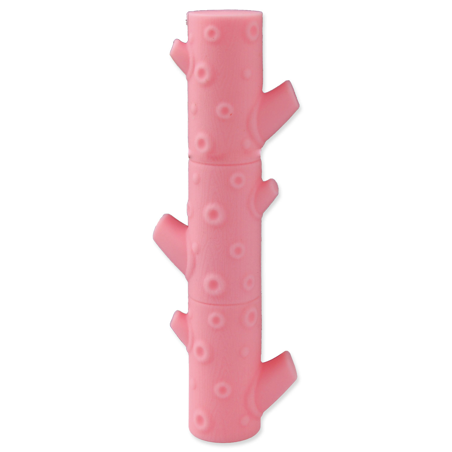 Hračka DOG FANTASY silikonová větev růžová 21 cm 